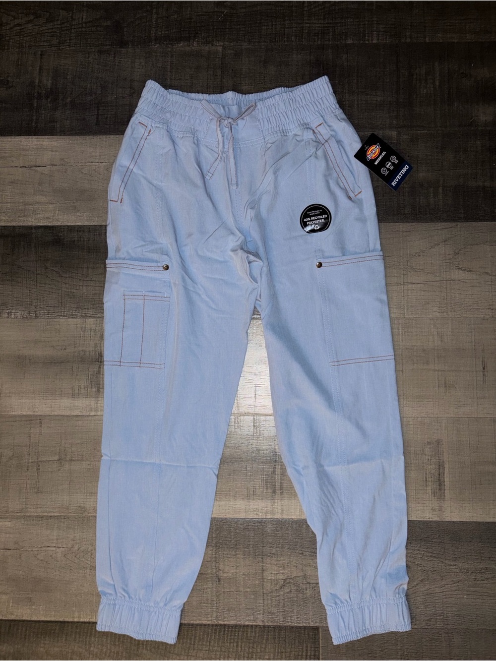 Dickies Medical Nurse Womens Chambray Tapered Leg Scrub Pants XS Petite NWT